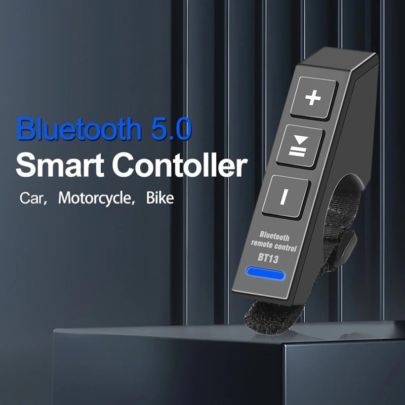 Snblzhef Motorcycle Bike Handlebar Remote Controller Wireless Bluetooth 5.0 Remote