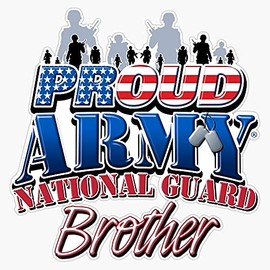 HOF Trading Proud Army National Guard Brother Vinyl Sticker Waterproof Decal Laptop Wall Window Bumper Sticker 5"