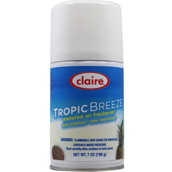 Claire C-105 7 Oz. Tropic Breeze Metered Air Freshener Aerosol Can (Case of 12)