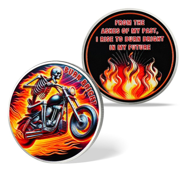 Skull Rider Sobriety Coin - Rebirth from The Ashes AA/NA
