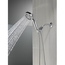 Delta Faucet 5-Setting Handheld Shower Head, Chrome Shower Head with Hose, Showerheads & Handheld Showers, Handheld Shower Heads, Detachable Shower Head, Hand Shower 1.75 GPM, Chrome 75511