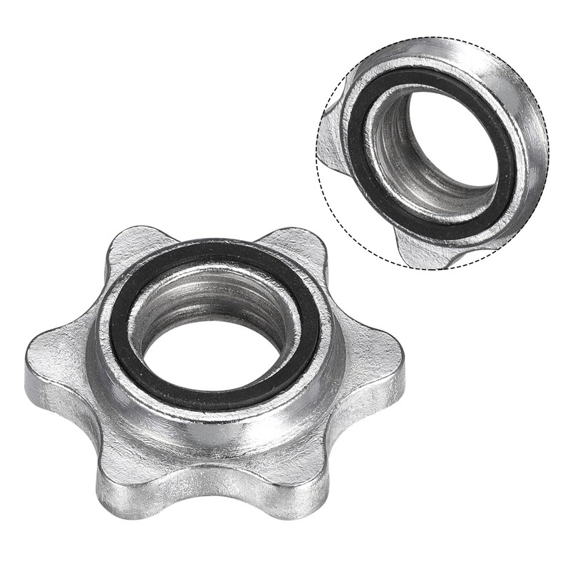 sourcing map Dumbbell Hex Nut, 2Pcs M28 Anti-Slip Lock Collar