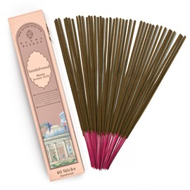 Incense Sticks, Sandalwood Incense, Made with Natural Ingredients, Hand Rolled Aromatic Masala, 40 Stick Pack, 45-60 Minute Burn Time, Best for Home Fragrance, Meditation, Yoga, Spiritual Healing