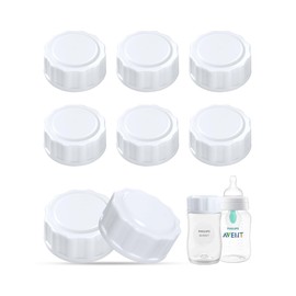 Travel and Storage Bottle Caps Compatible with Avent Baby Bottles, Bottle Lids Replacement, 8 Count