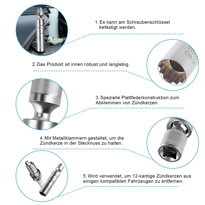 Generisch Spark Plug Wrench 14 mm and 16 mm