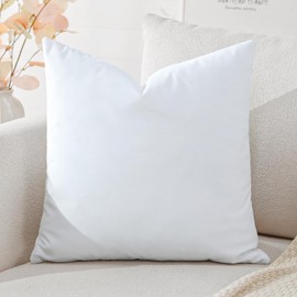 Artscope Luxury Velvet Cushion Covers Decorative Square Pillowcases Soft Solid Cushion Cases for Couch Sofa Bedroom Home Decor 60x60cm White