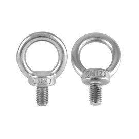 QWORK® 4PCS M12 Eye Bolts - 300KG - 304 Stainless Steel Male Thread Lifting Ring Eye Bolts for Living Lifting and Various Engineering Lifting Equipment