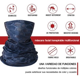 Pasamontañas Hombre, 4Pcs PañUelo para La Cara, Polaina para El Cuello, ProteccióN Solar, Bufanda Facial, Balaclava Protección UV para Deportes, Ciclismo, Motocicleta, MontañIsmo, Esquí
