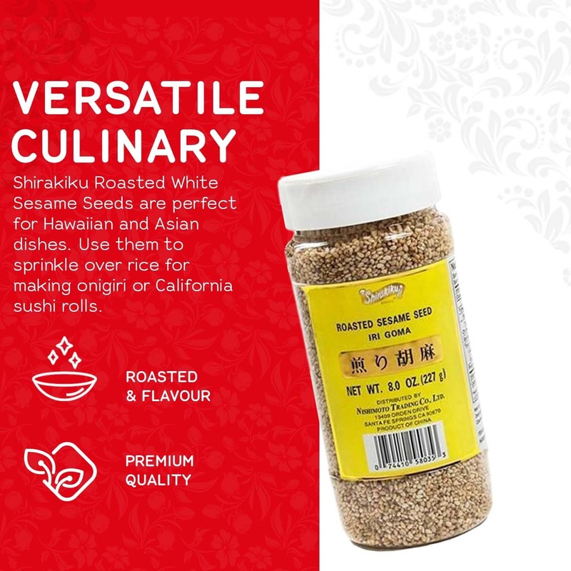 Shirakiku Roasted Sesame Seeds (IRI GOMA) | Perfect for Salad,