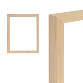 Creative Mark Ambiance Unfinished Deep Gallery Frame, 5x7" Open Back Natural Wood Frames for Canvas and Mounted Artwork, 3/4" Face, 1-1/4" Deep, No Glass or Backing