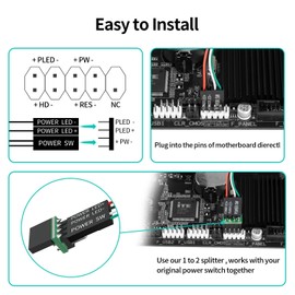 PC Power Button Desktop Switch: Computer Power Button PC External Power Switch LED PC Power Supply Button for Computer Motherboard