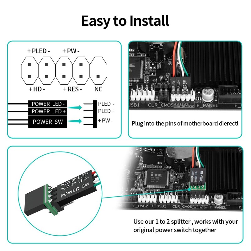 PC Power Button Desktop Switch: Computer Power Button PC External