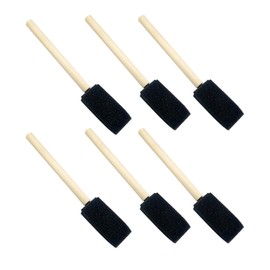 Tabanzhe 6 PCS Sponge Painting Brush,Painting Sponge Tool with Wooden Handles,Precision Painting Foam Brush,for Acrylic Paint Crafting Varnishes Stains