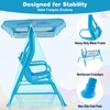 KOTEK Kids Patio Swing, 2-Seater Outdoor Hanging Bench with Adjustable