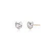 A pair of 14k basic heart cubic earrings L /