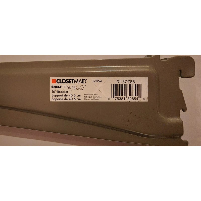 ClosetMaid ShelfTrack Nickel 16" Shelf Bracket #32854