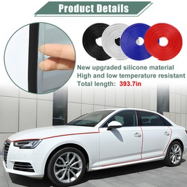 Osilly Car Door Protector Edge Guards, 33Ft Anti Collision U Shaped Automobile Door Seal Protector, No Glue Vehicle Exterior Edge Trim Protective Strip Accessories, Universal Fit (Blue)