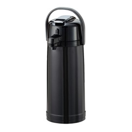 Service Ideas ECAL22PBLK Airpot with Lever, Glass and Plastic Lined, 2.2 L, Black