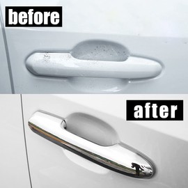 ERIDANUS Auto Accessories Fit for RAV4 2024 2023 2022 2021 2020 2019 Side Door Handle Cover Trim W/O Smart Keyhole (Chrome Silver) ABS 4 PCS