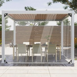 Clear Tarps Heavy Duty UV Protection, Translucent Sun Shade PVC Vinyl Tarpaulin with Grommets, Ropes, Reinforced Edge, Waterproof, Tear-Resistant for Greenhouse, Patio, Garden, Porch, Pavilion