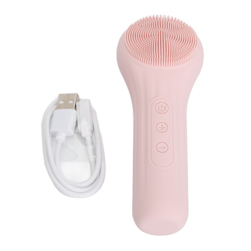 Electric Face Cleansing Brush Vibration Heating Waterproof Silicone Facial Deep