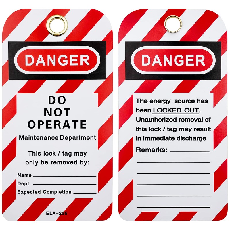 SAFBY Lockout Tagout Tags, 5.7"x2.9", OSHA Compliant, Loto Lock Out