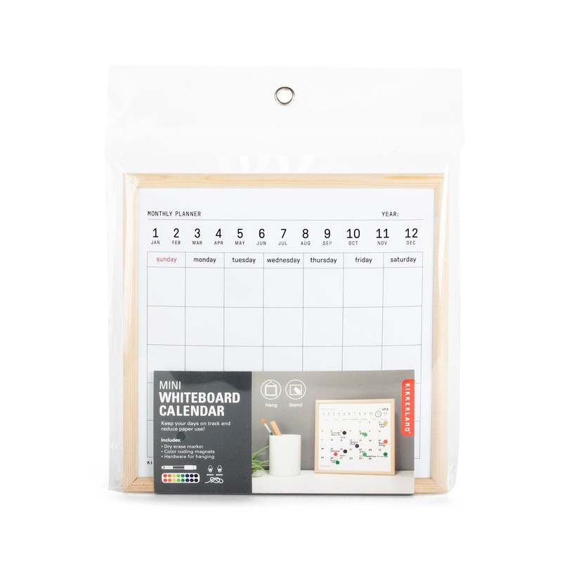 KIKKERLAND KMH76S White Board Calendar "S" Design Accessory White 7.9