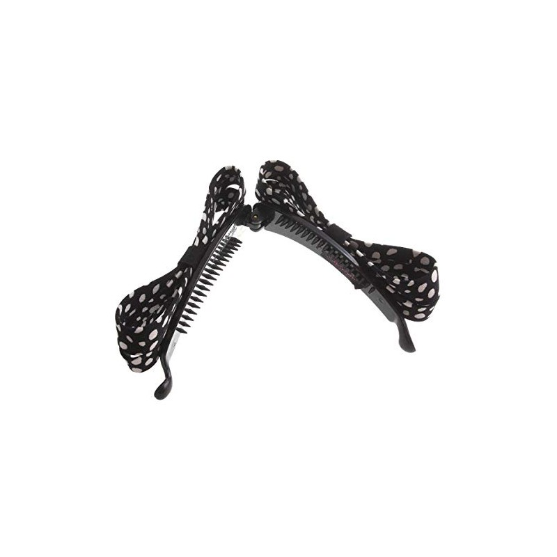 VINGTAINE H-185-BK- Animal Pattern Ribbon Banana Clip, M, Easy Bundle,