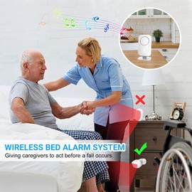 DAYTECH Wireless Motion Sensor Alarm, Door Alarm Sensor ,Bed Alarms for Elderly, Door Chime Welcome Buzzer Monitor for Shop Office Home Front Door Entry- 1 Receiver & 2 Motion Sensor