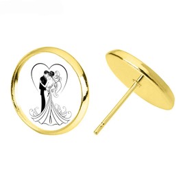 Bride Earrings Bachelorette Party Jewelry Wedding Accessories (Drop Dangle Earring, Gold)