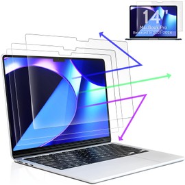 Peslv 3-Pack Anti Blue Light Screen Protector for MacBook Pro 14 Inch(2021-2024, M1, M2, M3, M4), 14.2" Mac Laptop Glare Filter Uv Blocker Shield Cover Eye Protection Film