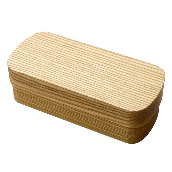 Kakuda Seibei Shoten Kishu Lacquerware Nano-Coat Presentation Wood Bento Box typeS-4 (With Partition) White Ash S5-SHW6-03