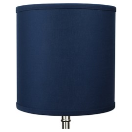 FenchelShades.com 10" Top Diameter x 10" Bottom Diameter 10" Height Fabric Drum Lampshade Spider Attachment (Linen Navy Blue)