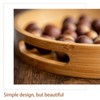 Serving Tray Bamboo Wood Color Round Tray For Water Tea