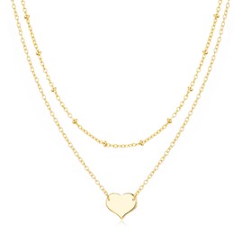 Philip Jones Gold Plated Double Layered Heart Necklace