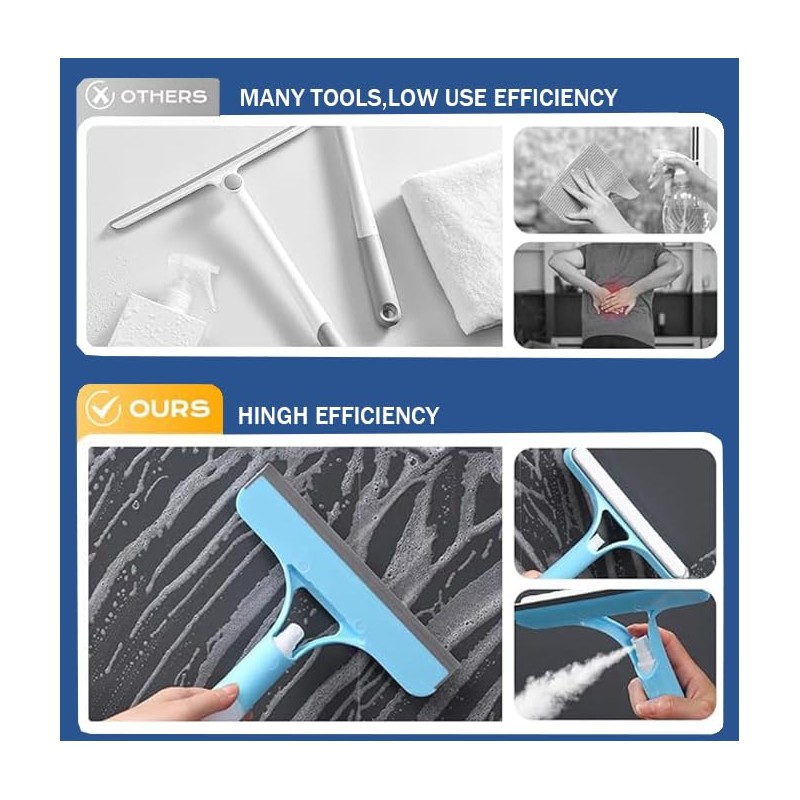 3 in 1 Spray Squeegee, WindowSqueegee with Spray 3 in