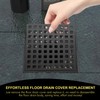 2PC 4" Matte Black Shower Drain Cover - Square Floor