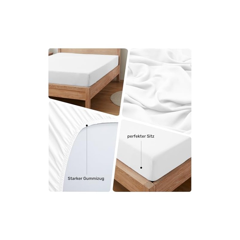 puredown Set of 2 Fitted Sheets 90 x 200 cm