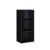 Hodedah Import 3 Shelf Bookcase, Black