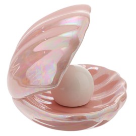 Ciieeo 1Pcs Shell Pearl Light LED Night Light, Mood Shell Pearl Lamps, Bedside Ceramics Shell Lamp, Tabletop Light for Kids Room Bedroom Living Room Decor, Christmas Wishing (Pink)