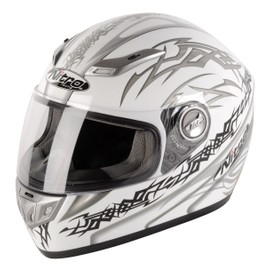 Nitro Aikido Full Face Helmet (White/Gunmetal/Black, X-Large)