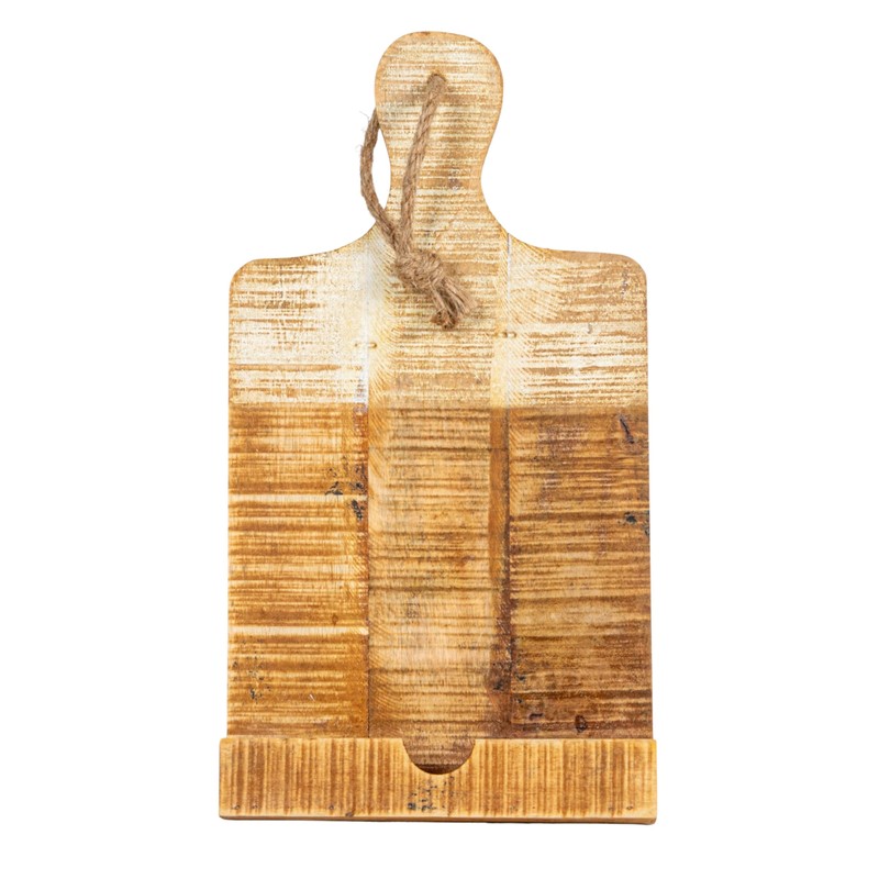 Creative Co-Op Distressed White Dipped Wood Tablet Holder