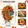 Fall Wreaths for Front Door 24 Inch Outside, Autumn Rustic