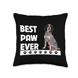 Fathers Day Coonhound Dog Dad Best Paw Ever Blue Tick Coonhound Dad Fathers Day Dog Lovers Best Paw Ever Throw Pillow, 16x16, Multicolor