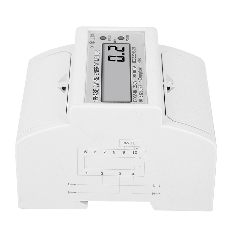 DDS548 Watt Hour Meter LCD Display Single Phase 230VAC Electric