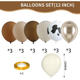 Pack of 22 Western Party Balloons, Cowboy Balloons Set with Latex Balloons, Cowboy Boots, Hat, Balloons, Star Balloons, Horses, Rodeo Balloons for Western Cowboy Theme Party, Birthday Party