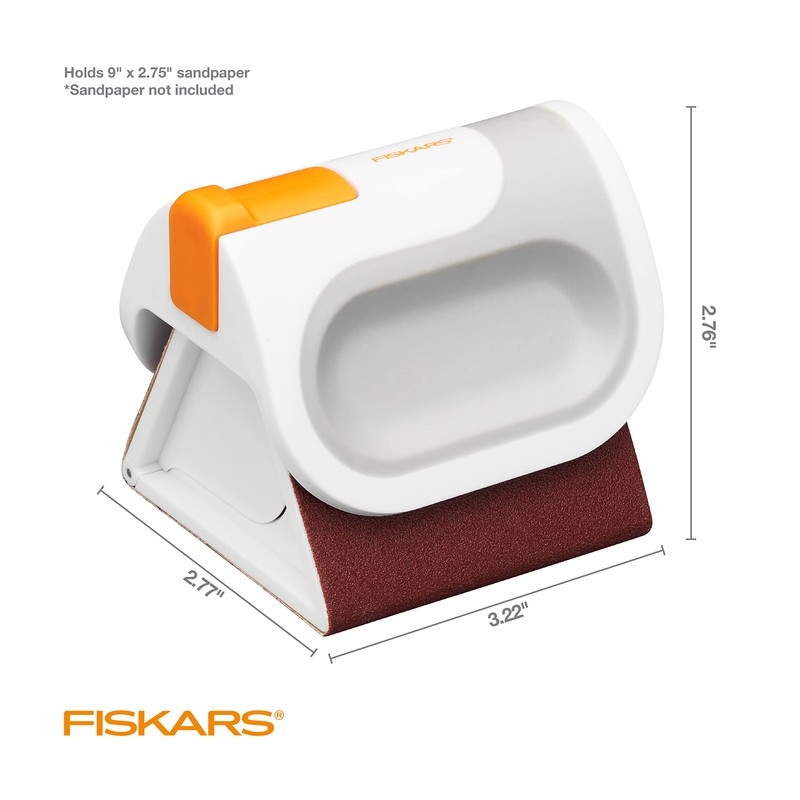 Fiskars DIY Sanding Block, Small, White/Grey