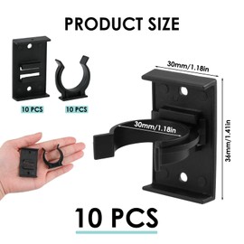 Kitchen Plinth Clips, 10pcs Plinth Clips Skirting Board Clips Bath Panel Clips Kick Board Clips 30-31mm Diameter Strong with Attaching Bracket Adjustable for Kitchen Cabinets Bed Legs(Black)