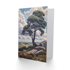 Artery8 Greeting Card Single Tree Dartmoor Devon Landscape England Blank For All Him Or Her Art Birthday Card