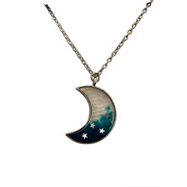 "Celestial Radiance: Starry Blue Moon Necklace – Stunning Night Sky Pendant for Elegant Charm"| Starry Moon Pendant Necklace for Women and Girls| Gift for Woman| Elegant Wear